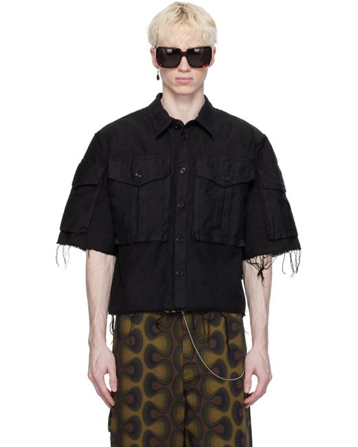 Dries Van Noten Black Overdyed Shirt for men