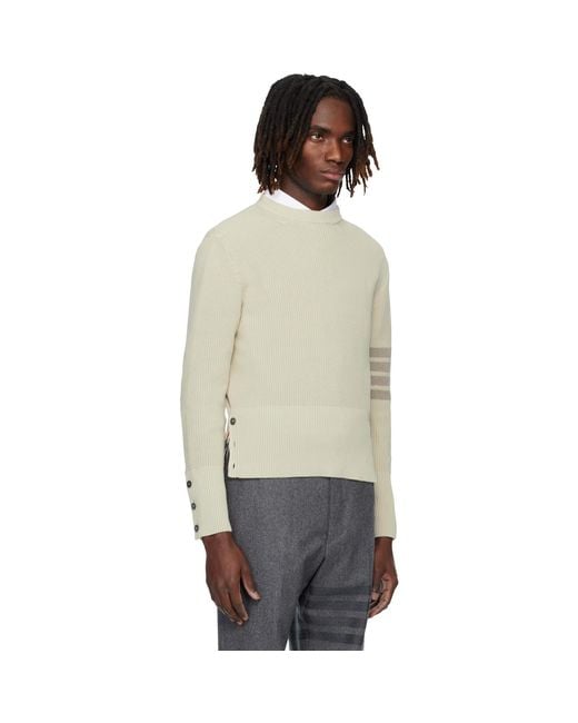Thom Browne Black Cotton Cardigan Stitch 4-Bar Sweater for men