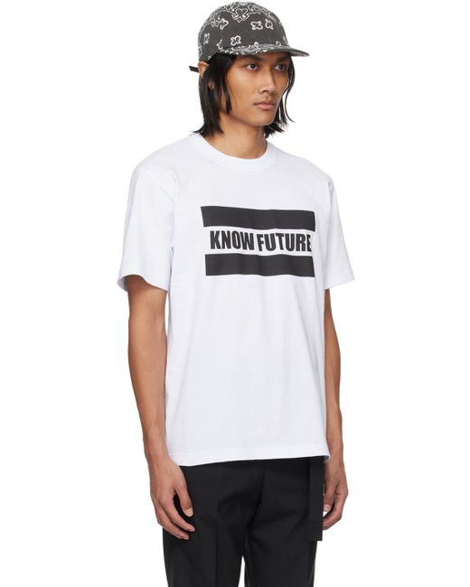 Sacai White 'know Future' T-shirt for men