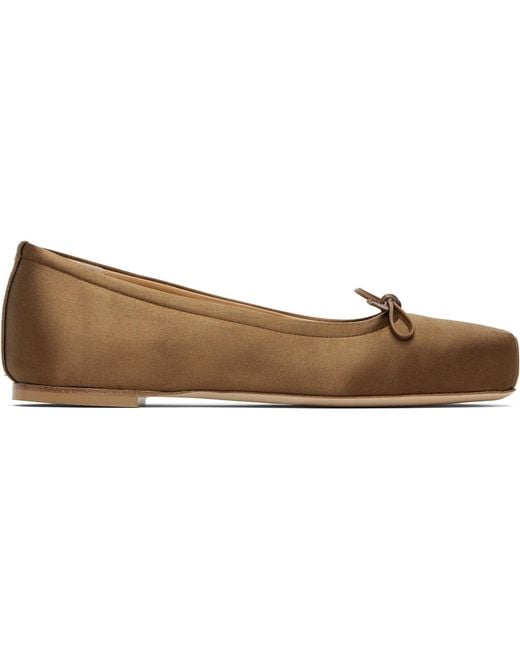 Aeyde Black Gabriella Satin Ballerina Flats