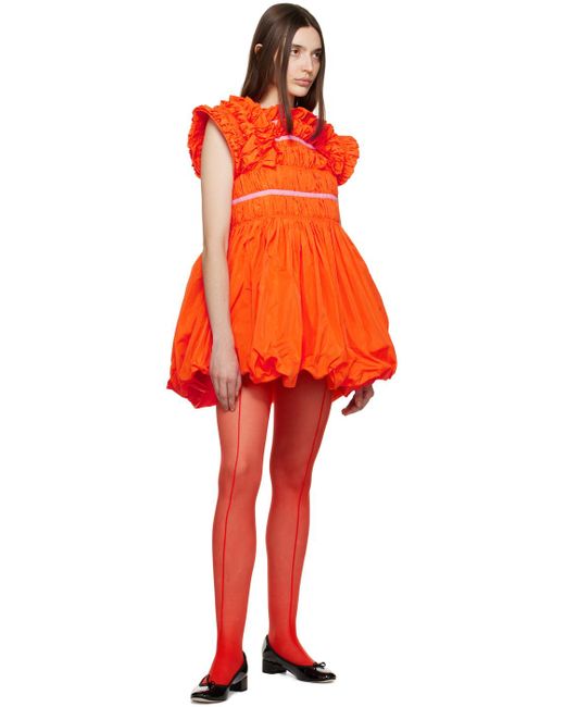 Molly Goddard Orange Stella Minidress