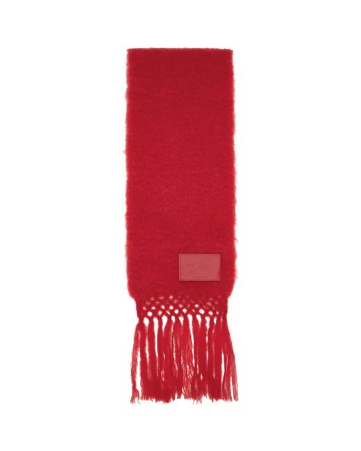Jil Sander Red Wool Blend Scarf