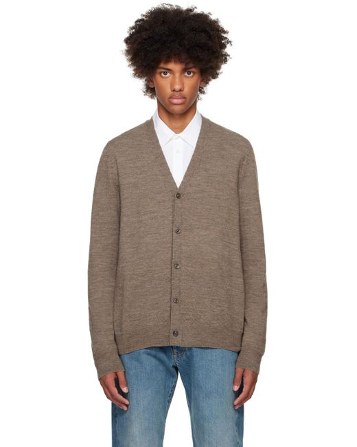 Mens wool cardigan with elbow patches 2025