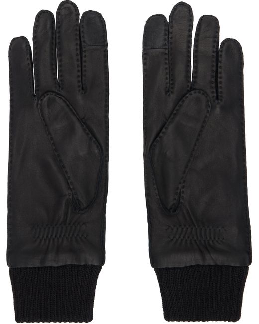 Ami Paris Ami De Coeur Leather Patch Gloves in Black for Men Lyst UK