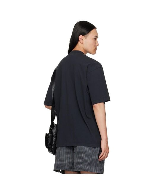 Balenciaga Black Embroidered T-Shirt for men