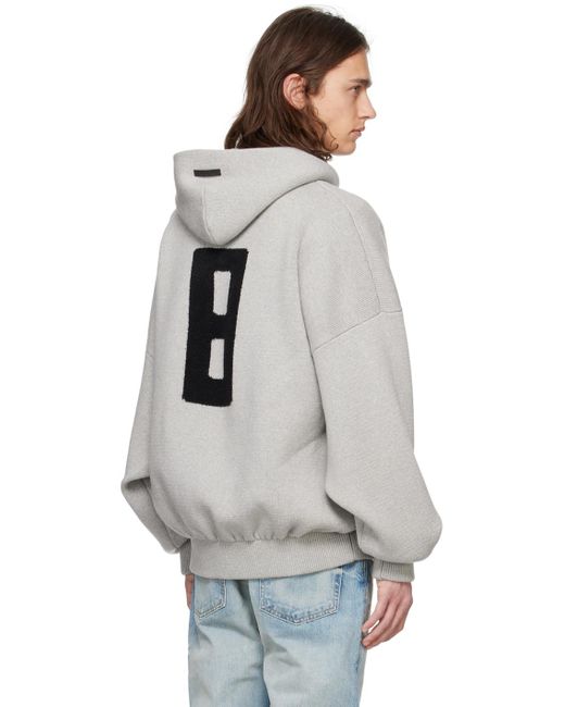Fear Of God Gray Jacquard Hoodie for men