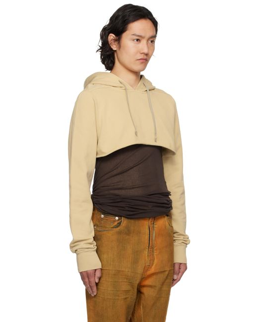 Rick Owens Black Hollywood Cropped Hoodie for men