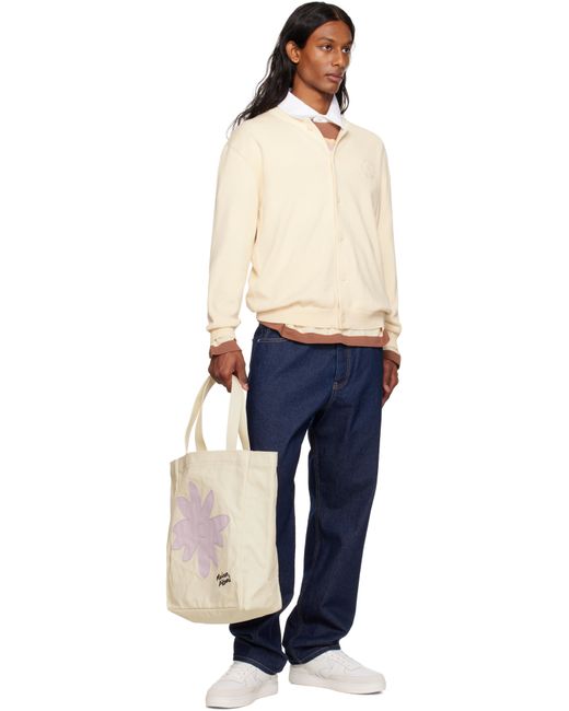 メンズ Maison Kitsuné オフホワイト Daisy Flower トートバッグ Multicolor