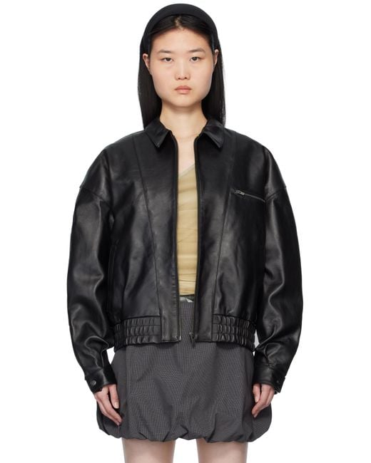 Paloma Wool Black Lora Leather Jacket
