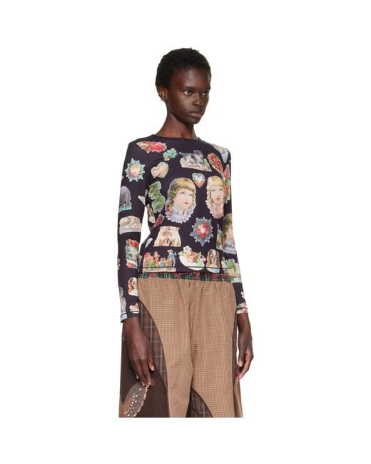 Chopova Lowena Black Snippets Fitted Jersey T-Shirt