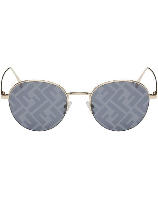Fendi Black Blue & Gold Travel Sunglasses for men