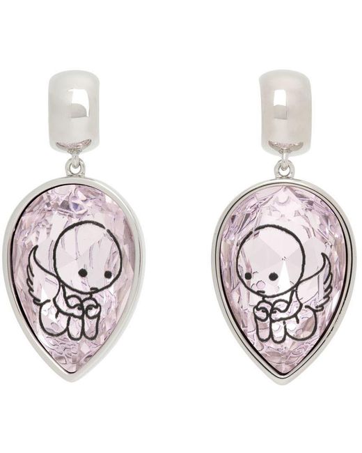 Jiwinaia Multicolor Pink Angel Drop Earrings