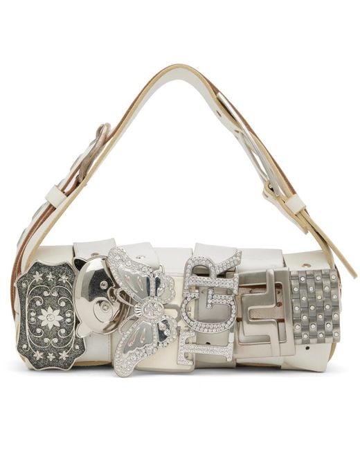 HODAKOVA Off- Buckle Baguette Bag in White | Lyst