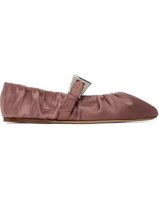 Paris Texas Black Sveva Plisse Buckle Ballerina Flats
