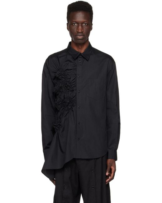 Simone Rocha Smocked Shirt in Black for Men | Lyst