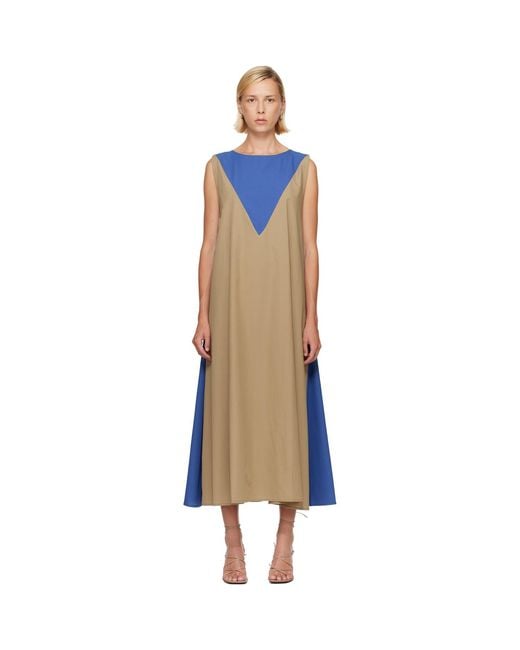 Baserange Blue Khaki & Tres Maxi Dress