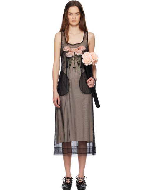 Simone Rocha Carnation Dart Midi Dress in Black | Lyst