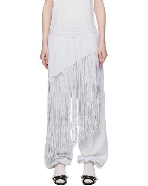 Abra White Fringe Lounge Pants