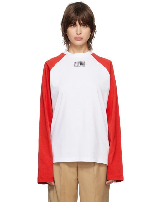VTMNTS Red Barcode Long Sleeve T-shirt
