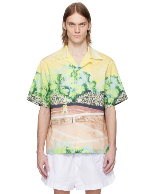 Lacoste Green Relaxed Fit Graphic Print Shirt for men