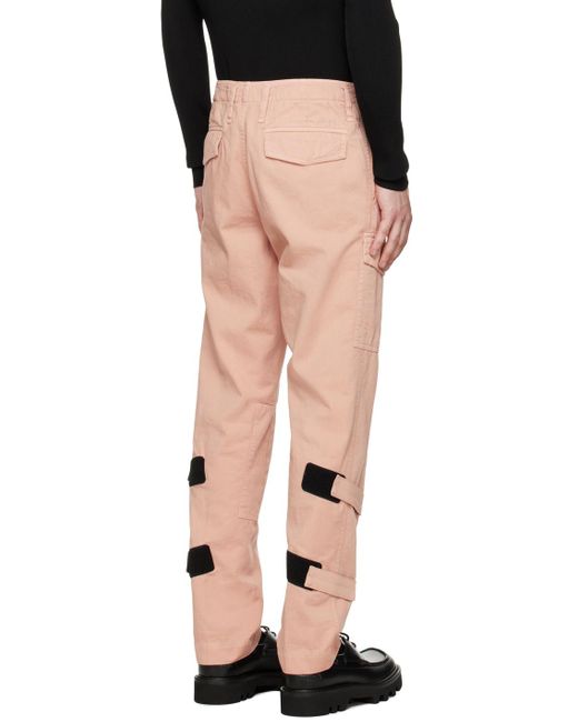 Dries Van Noten Black Pink Paneled Cargo Pants for men