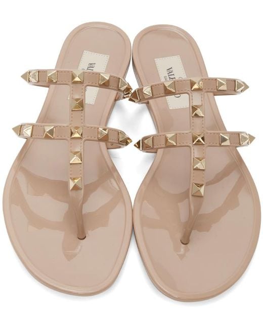 valentino rockstud jelly flip flops