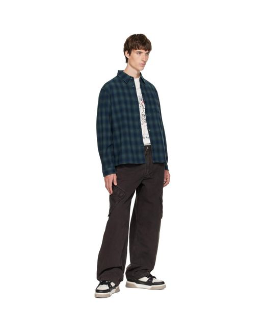 Represent Blue Reversible Resent Plaid Shirt for men