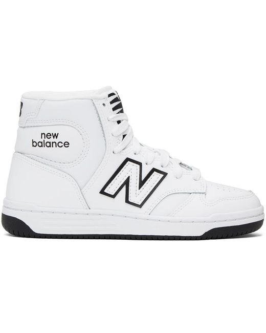 New Balance White & Black 480 High Sneakers