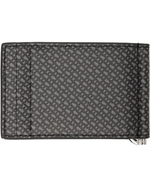 Boss Gray Grained Faux-Leather Wallet for men