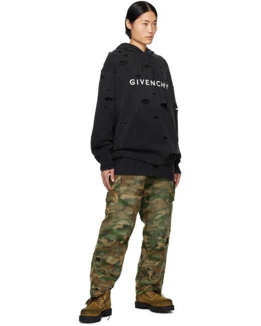 Givenchy Black Cutout Hoodie for men