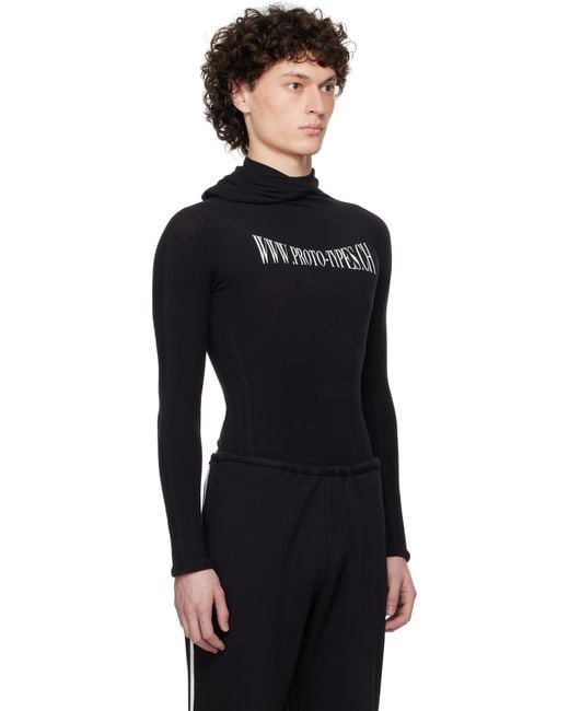 PROTOTYPES Black Twisted Website Hoodie for men