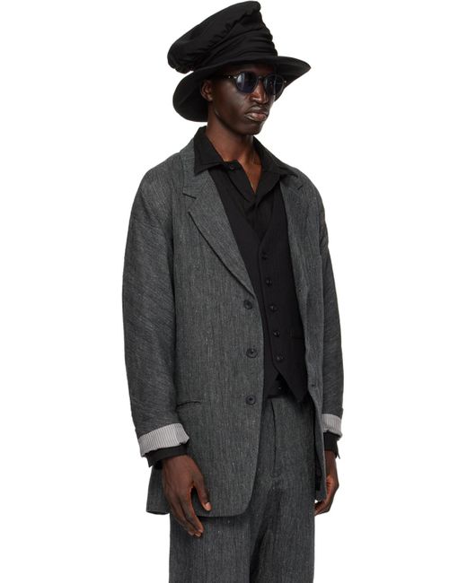 Yohji Yamamoto Black Raglan Blazer for men