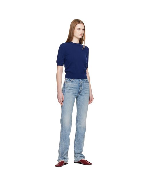 Jil Sander Blue Lightweight Wool Knit T-Shirt