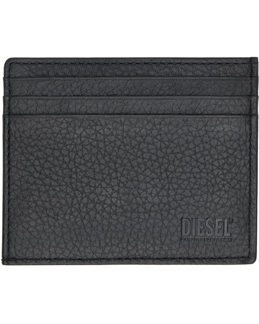 DIESEL Black Grained Leather Cardholder Wallet