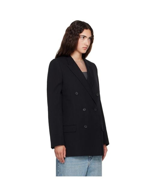 Maison Margiela Black Double Breasted Wool Blazer