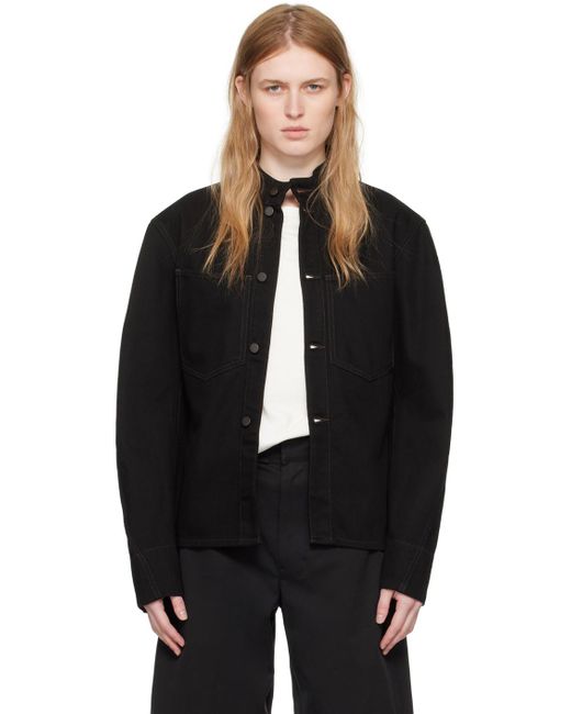 Lemaire Black Curved Sleeve Denim Jacket