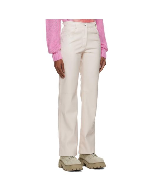 MSGM White High-Waist Flared Pants