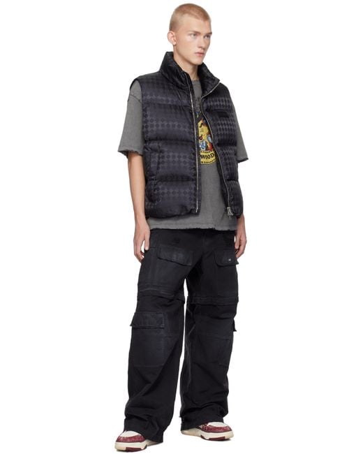 メンズ Amiri ブラック Ma Quad ジャカード ダウンベスト Black