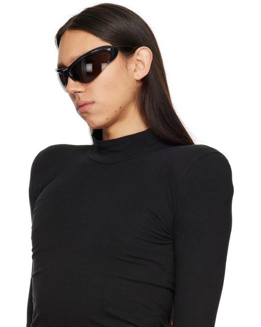 Balenciaga Black Wire Cat Sunglasses for men