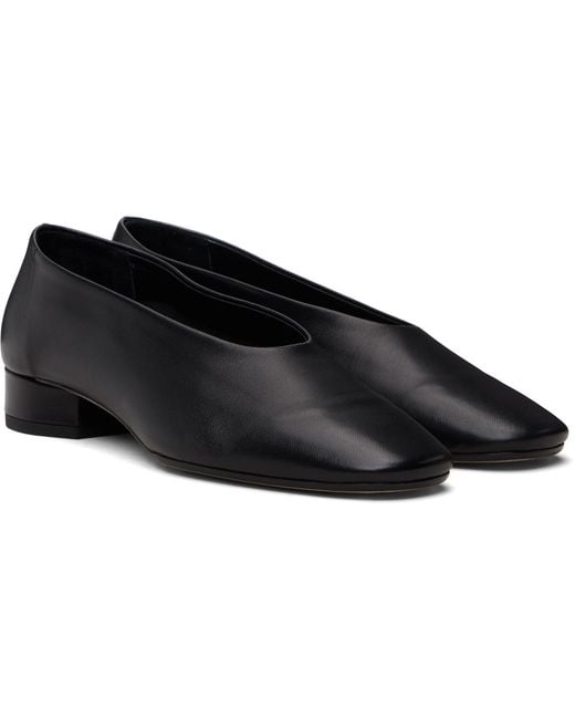 Aeyde Black Delia Low-Heeled Ballet Heels