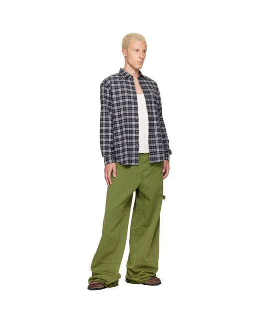 Lacoste Blue Regular Fit Plaid Flannel Shirt for men