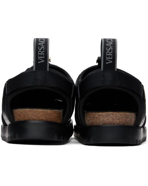 Versace Black Medusa Track Sandals for men