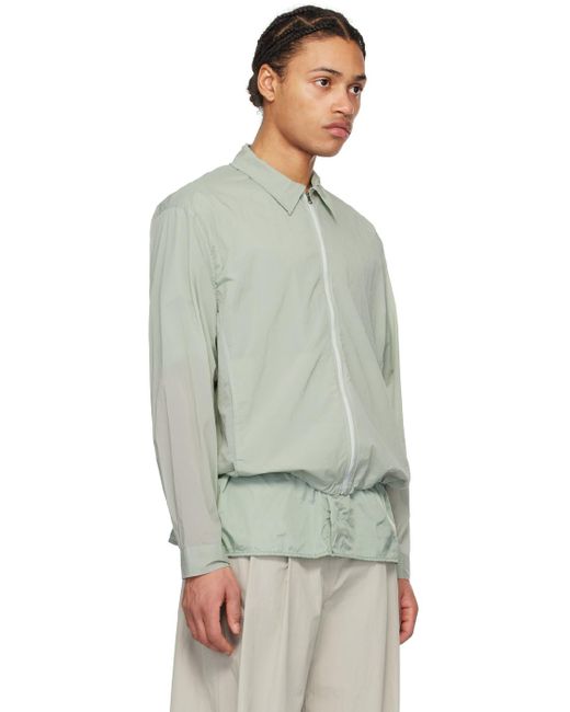 Amomento Green Zip-up Shirt for men