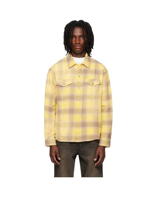 Represent Orange Vintage Flannel Shirt for men