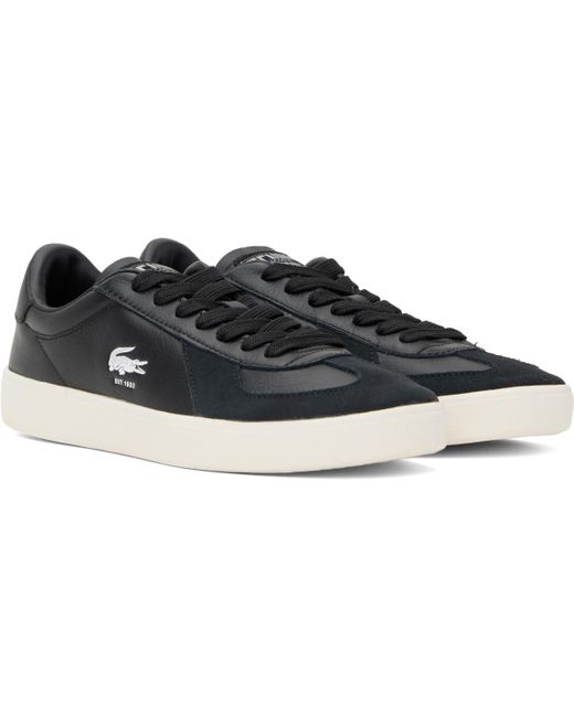 メンズ Lacoste ブラック Baseshot Pro レザースニーカー Black