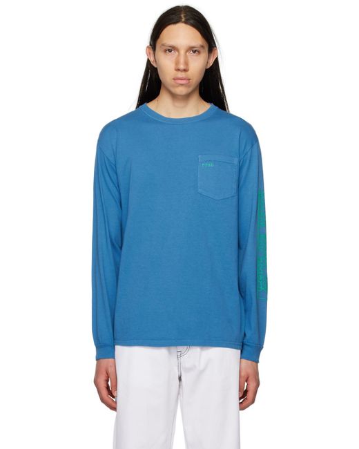 Noah NYC Blue Modern Boy Long Sleeve T-shirt for men