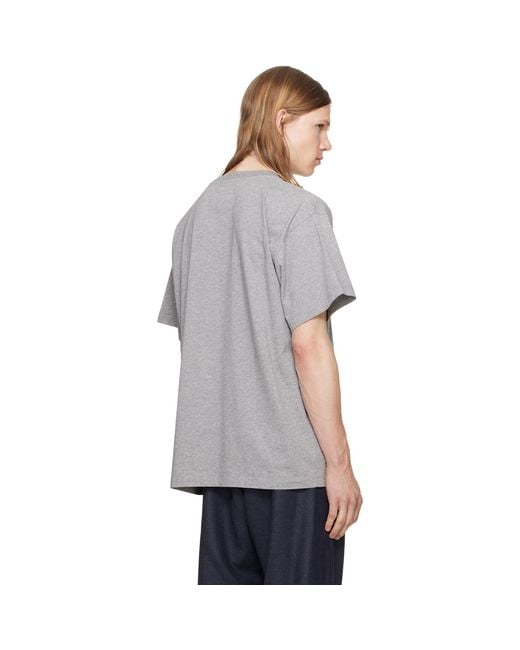 MM6 by Maison Margiela Gray Cotton Jersey T-Shirt for men