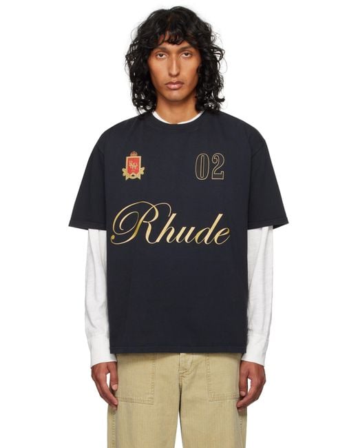 Rhude Black Script T-Shirt for men