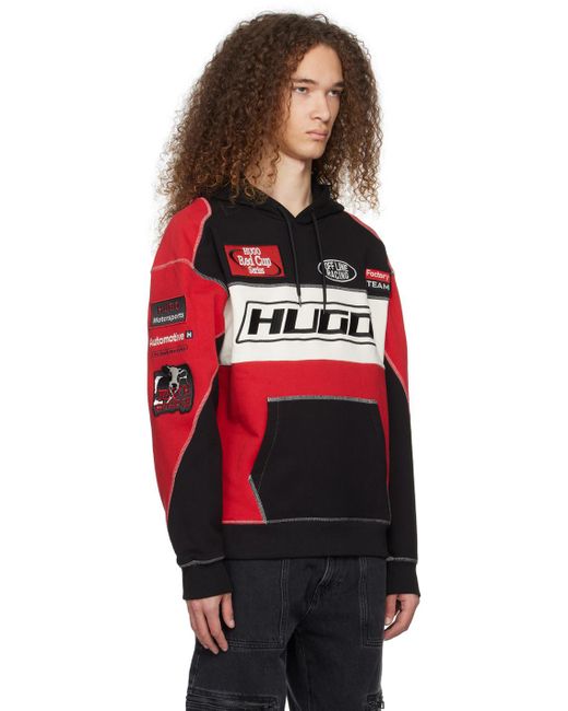HUGO Black & Red Racing Hoodie for men