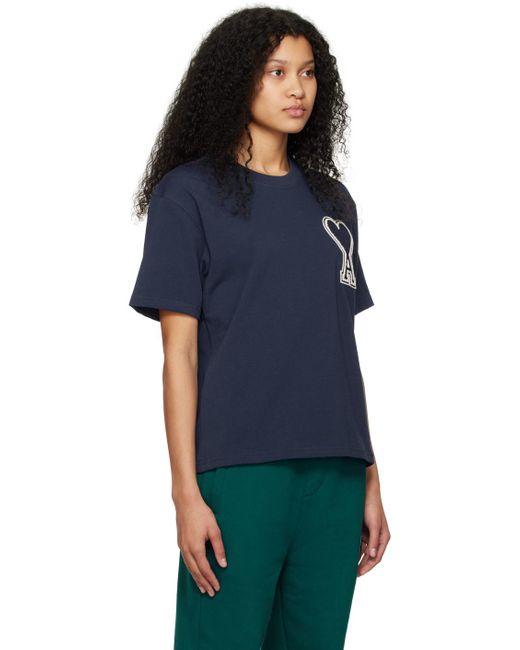 AMI Blue Ssense Exclusive Navy Ami De Cœur T-shirt